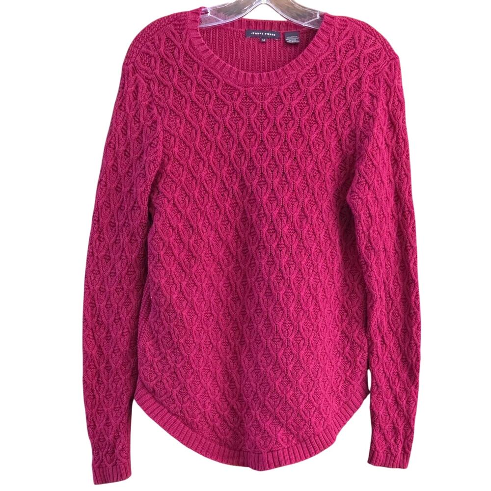 Jeanne Pierre Pullover Sweater M Long Sleeve Red 100%